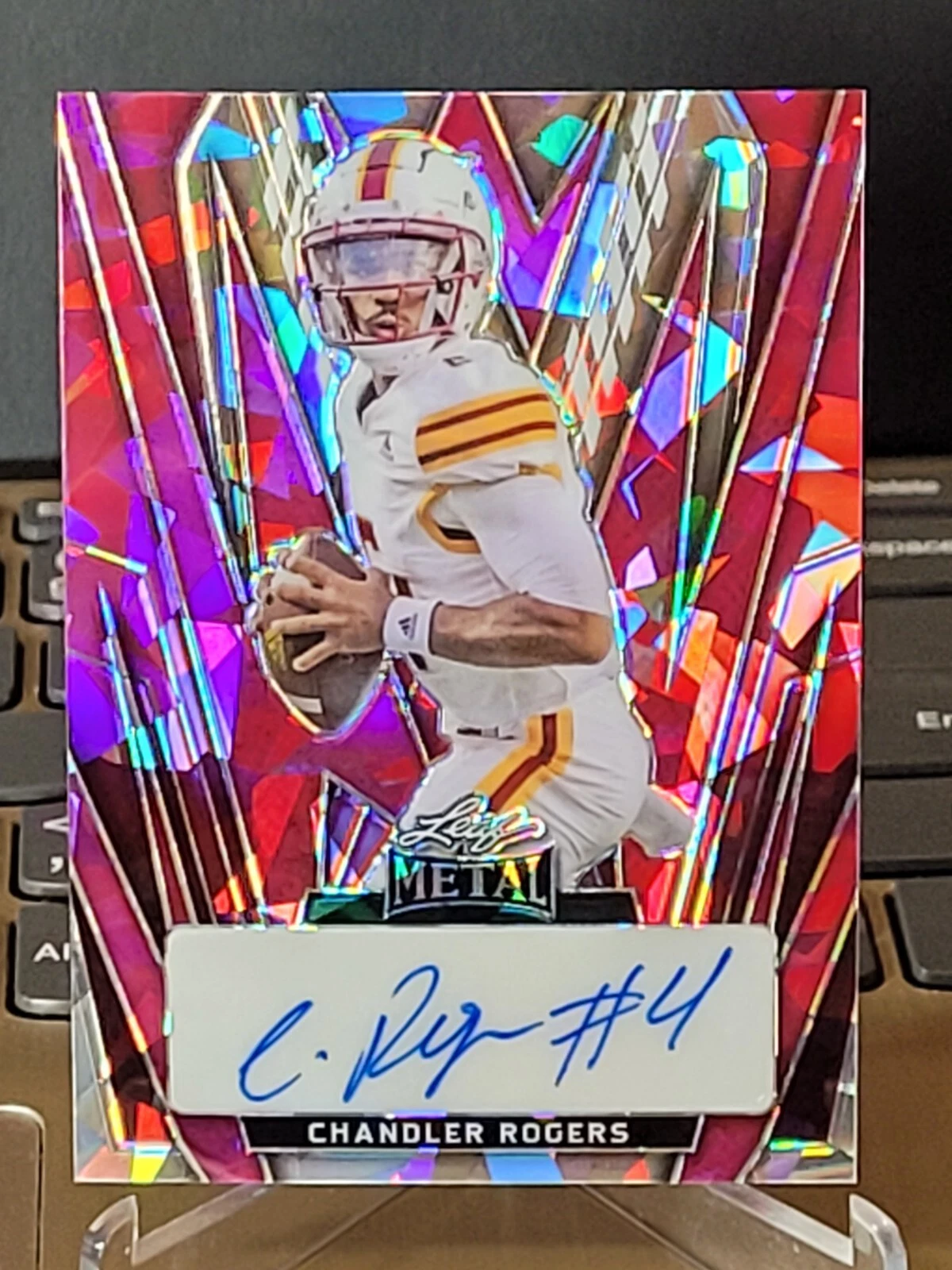 2024 LEAF METAL CHANDLER ROGERS PINK CRYSTAL AUTO #BA-CR1 /5
