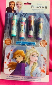 NEW DISNEY FROZEN 2 GIRLS 4-PK. FLAVORED LIP PALM & STORAGE Ages 3+ - Picture 1 of 2