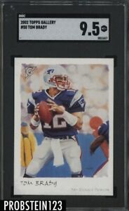 2002 Topps Gallery #50 Tom Brady New England Patriots SGC 9.5 MINT+