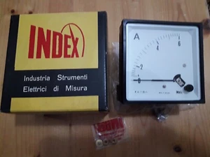 Amperometro Analogico Index modello E 96 DIN 6A Pannello Vintage Nuovo - Picture 1 of 2