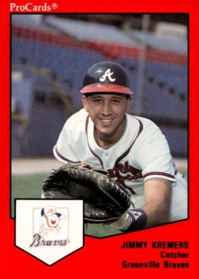 1989 ProCards Greenville Braves JIMMY KREMERS RC BRAVES REDS UNIV OF ARKANSAS - Image 1 of 2