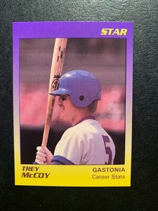 Trey McCoy   1989 STAR COMPANY Career Stats Card #22 GASTONIA