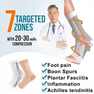 Neuropathy Socks for Unisex,Nano Comprex Ankle Sleeves Protection Elastic Socks - Picture 1 of 14