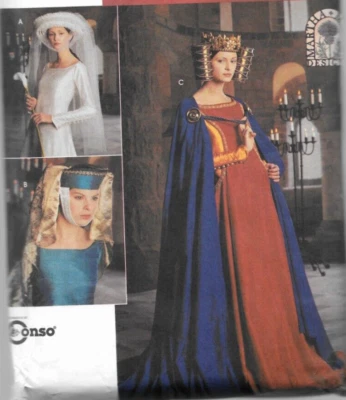 Simplicity Pattern 8728 Medieval Renaissance Costume Cape Cloak Headpieces Hat - Image 1 of 4