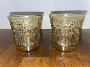 (2) Vintage Anchor Hocking Honey Amber Pagoda Tumbler Glass - Picture 1 of 8