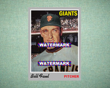 Bill Faul San Francisco Giants 1970 Style Custom Baseball Art Card