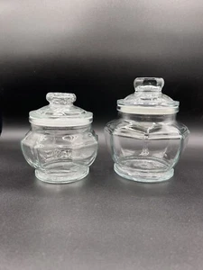 Vintage KIG Apothecary Jars Clear Glass Canisters Octagon Sealed Lids (2) - Picture 1 of 7