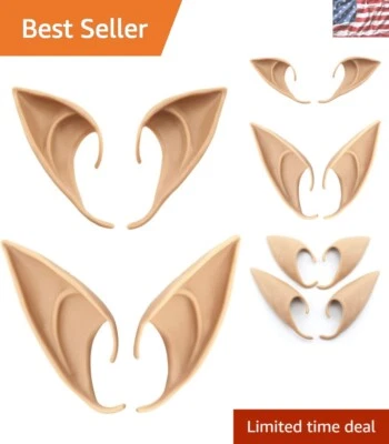 Elegant 2 Pairs Cosplay Elf Ears – Comfortable Clip-On Latex Tips for Dress Up - Image 1 of 4