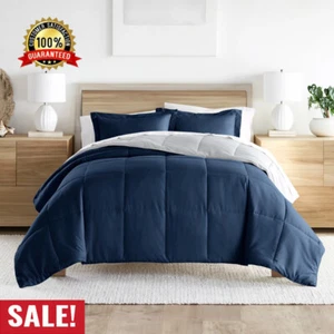 3-Piece Reversible Down Alternative Comforter Set Badroom Fade/Wrinkle Resistant - Picture 1 of 12