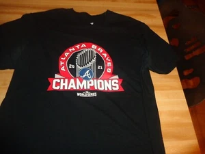 Atlanta Braves 2021 World Series Champions T-Shirt Navy Blue Size X Large - Picture 1 of 4