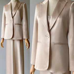 Tuta donna gonna glutei avvolgente rayon pizzo bavero elegante business casual outfit - Foto 1 di 16