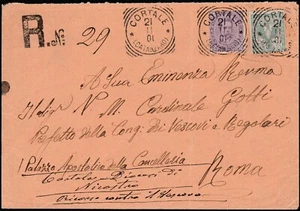 80 - Italy 1901 - c. 60 Umberto on recommended mixed postage with Flore - Picture 1 of 3