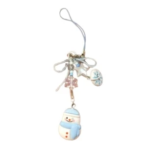 Christmas Keychain Lanyard String Snowman Snowflake Pendant Keyring Ornament - Zdjęcie 1 z 8