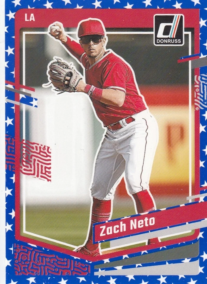 ZACH NETO DONRUSS RATED ROOKIE INDEPENDENCE DAY BLUE RC ANGELS #103 2023 PANINI - Image 1 of 1