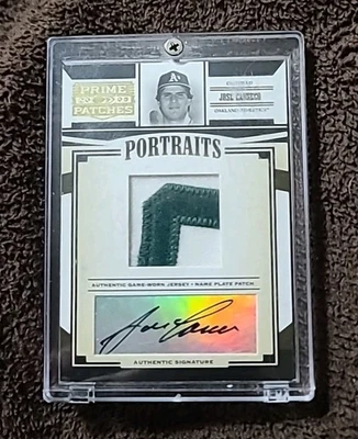 Parche autógrafo José Canseco 2005 Donruss Prime parches usado en juegos 08/10 Foto 1 de 2