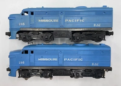 Lionel Trains Postwar ALCO 205 Missouri Pacific Diesel Locomotives A-A Set - Image 1 of 4