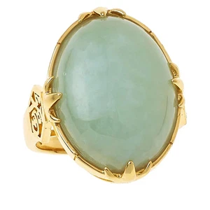 Anillo cúpula de plata esterlina de jade verde claro y circonita cúpula de antaño, talla 8 - Imagen 1 de 2