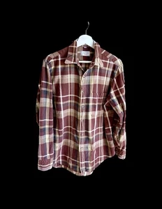 Camicia uomo The Mens Store Sears grande vintage anni 70 flanella bottoni plaid *difetto - Foto 1 di 11