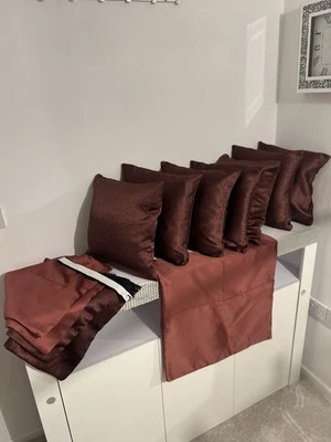 7 Fundas de Cojín de Seda Hechas a Mano 14x 14" Bordado Brocado Usadas Hágalo Usted Mismo Leer Foto 1 de 4