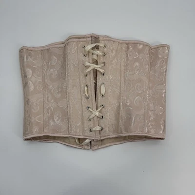 Corsé Beige Crema Faja Bustier Burlesque Cincher Disfraz Femenino Pequeño Foto 1 de 4