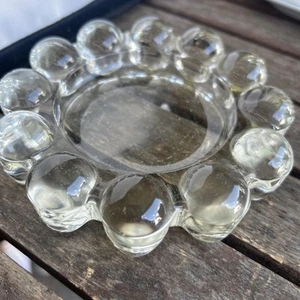Anchor Hocking Boopie Bubble Glass Ashtray Clear Trinket Dish 5” MCM Vintage - Picture 1 of 5