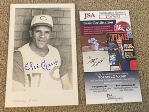 ELIO CHACON CINCINNATI REDS  N Y METS SIGNED AUTO AUTOGRAPH 3.5X5. PHOTO JSA COA - Picture 1 of 5