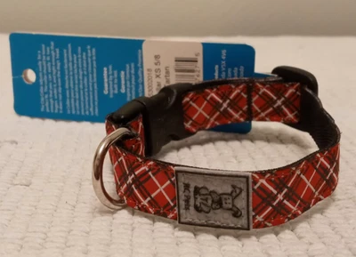 RC Pet Products Clip Dog Collar XSmall 5/8 wide 7”-9” Red Tartan - Image 1 of 4