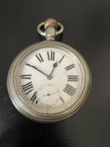 Omega stainless steel, screw case large pocket watch Spares Or Repairs 58.5mm - Picture 1 of 16