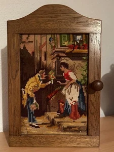 Schlüsselkasten Eiche rustikal mit Stickerei - Bild 1 von 5