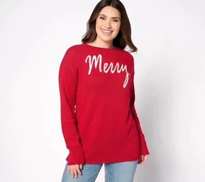 Belle by Kim Gravel Jingle Belles by Kim Gravel Happy Holidays Pullover Merry Red - Bild 1 von 2