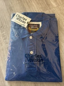 Charles Wilson Men's L Blue Polo Shirt New sealed Bag Tags - Picture 1 of 3