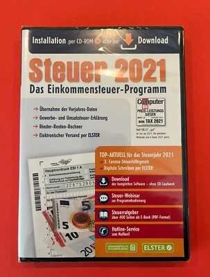 Steuer CD 2021  ***  Das Einkommensteuer-Programm für das Jahr 2021 - Bild 1 von 2