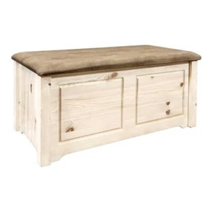 Montana Woodworks Homestead Small Hand-Crafted Wood Blanket Chest in Natural - Picture 1 of 6