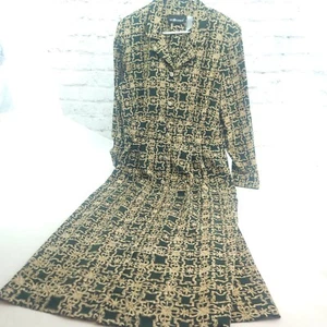 Vintage Sag Harbor Größe 16 grün Blumenmuster gerades Kleid Schulterpolster - Bild 1 von 12