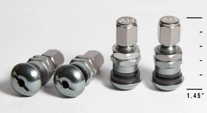 1.45" Gray Bolt In Valve Stems Fits Standard 0.453" Stem Holes (Set of 4) - Picture 1 of 2
