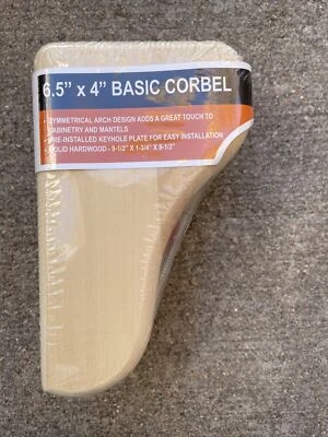 Natural Solid Hardwood Waddell Decorative Corbel Shelf Brackets 6.5” X 4” NEW!!