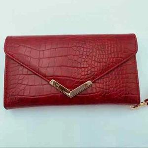 Under One Sky Geldbörse rot/gold Reißverschluss Umschlag - Bild 1 von 10