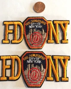 (2)- Fire Department City Of New York Brand New Beautiful Rare Patches 4" X 2" - Picture 1 of 4
