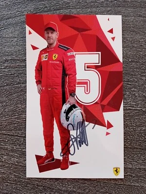 Sebastian Vettel Original Autogrammkarte Ferrari F1 (13x22cm) / RAR / HANDSIGNED - Bild 1 von 2