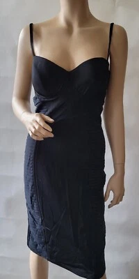 NEW Gaultier Soleil Black Mesh Ribbed Bodycon Sexy Dress NWT SZ XL - Image 1 of 4