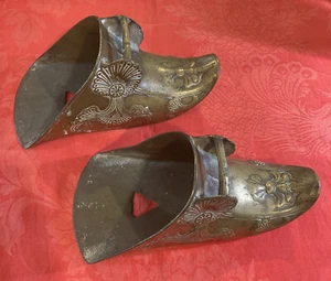 Old Spanish / Portuguese BRASS STIRRUPS w/ ornate details Signed L G - Picture 1 of 7