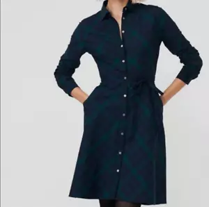 Vestido Camisa a Cuadros UNTUCKit Holly Blackwatch Talla 6 Verde Negro Algodón Con Botones - Imagen 1 de 12
