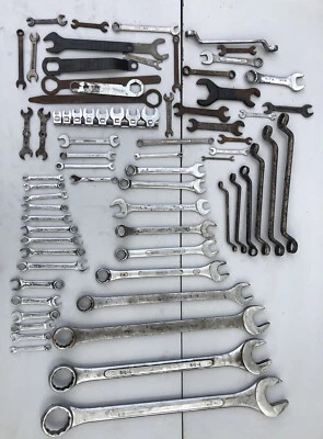 OPEN END WRENCH SET SAE Used Some New Some Old USA MADE VINTAGE WRENCHES S&K 2” - Image 1 of 4