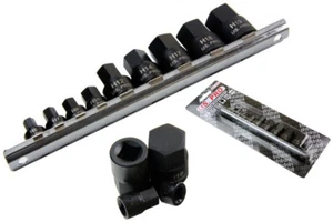 US PRO 9-TEILIG 1/4, 3/8 DR STUBBY IMPACT SECHSKANT-INBUS-BIT STECKSCHLÜSSEL 10-19 mm flache Socke - Bild 1 von 4