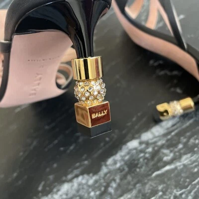 Bally Carolyn 65 Tacón Cuero Cordero Negro Us 6.5 Foto 1 de 4