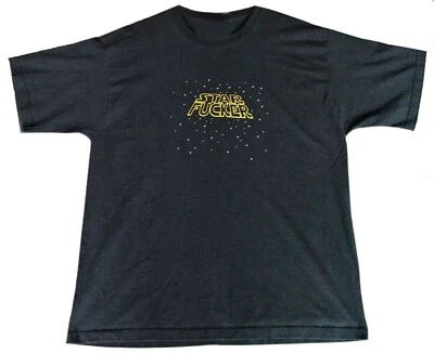 很酷! Star F**cker 男式 XXL 黑色星球大战滑稽模仿 T 恤二手状况完好! — 第 1/4 张图片