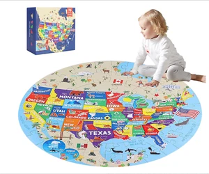 70 Pcs USA Map Floor Puzzle for Kids all Ages  - Educational Geography Learning - Picture 1 of 7