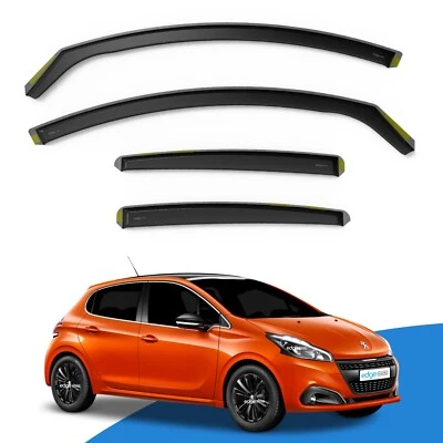 Peugeot 208 MK1 2012-2019 5 Door Hatchback Wind Deflectors 4pc Edgevisors Tinted - Image 1 of 4