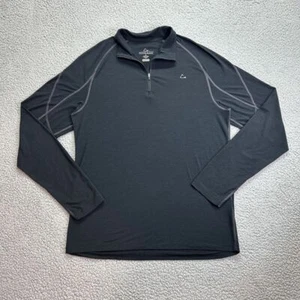 Paradox Quarter Zip Merino Blend Long Sleeve Solid Black Dri Release Mens Medium - Picture 1 of 6