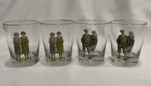 Juego de vasos de barra de whisky para golfistas de 1920/4 vasos de borde dorado con doble roca para golfistas -NUEVO EN CAJA - Imagen 1 de 9